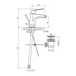 ⁦خلاط مغسلة قصير 14سم - نابولي⁩ - الصورة ⁦3⁩