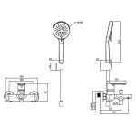 Bath Mixer RIO Art#UG13MB with shower set - Black - Image 3