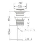 Wash Basin Waste 11/4" BRASS+SS PIPE - Saudi Ceramics - Image 3
