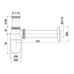 Bottle Trap 1 1/4" CHROME - Saudi Ceramics - Image 2