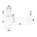 Bottle Trap 1 1/4" (ROUND) GOLD - Saudi Ceramics - Image 3