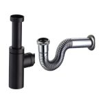 Bottle Trap 1 1/4" (ROUND) MATT BLACK - Saudi Ceramics - Image 2