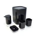 Soap Dispenser Set (5pcs) - Black - BR Accessories - Image 2