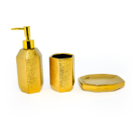 مجموعة اكسسوارات حمام (3 قطع) - ذهبي