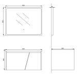 ⁦خزانة حمام معلقة مع مغسلة ومرآة - تشارم⁩ - الصورة ⁦2⁩