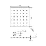 Shower head ceiling SQUARE Black - Saudi Ceramics