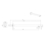 Square Shower arm WALL mounted - Saudi Ceramics - Image 3