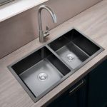 Double Kitchen Sink with Drainer 90x45 - Black