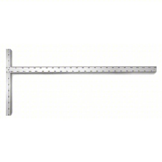 13p537_as01.jpg Drywall Aluminum T-Square, 22 inch Base Length, 22 inch x 1 1/2 inch, 48 inch x 2 inch, Anti-Rust, 1 mm - Image 1