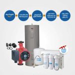 145- Ruud Water Heater 50 G + Grundfos Water circulator pump UPS 25-62 180 + Union+ Electrical Floater + Water Purifier -Water purifier CE4 - Puricom +RO water Bottle