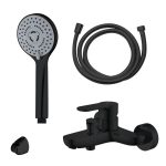 BATH MIXER RISE WITH HAND SHOWER BLACK - Image 3