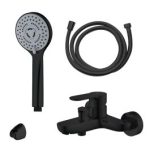BATH MIXER RISE WITH HAND SHOWER BLACK