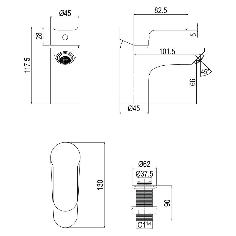 180101010352001-1.jpg Wash Basin MIXER - RISE - Image 1