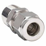 Male Connector, 1/4 in Tube Size, 1/4 in Pipe Size - Pipe Fitting, Metal, 9/16 in Hex Size768L SS 1/4 X 1/4