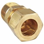 Male Connector, 3/4 in Tube Size, 3/4 in Pipe Size - Pipe Fitting, Metal, 1 1/16 in Hex Size, PK 10