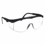 Safety Glasses Clear Scratch-Resistant, Half-Frame, Black, Black, L0