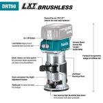 Cordless Wood Trimmer, 18V, 10000~30000rpm, Plunge Capacity 0-40mm, 2.1kg