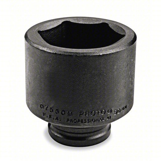 1acl4_as01_nUcG.jpg Impact Socket, 3/4 inch Drive Size, 46 mm Socket Size, 6-Point, Standard Depth, Black Oxide - Image 1