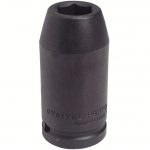 Impact Socket, 3/4 inch Drive Size, 22 mm Socket Size, 6-Point, Deep, Black Oxide