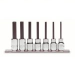 Socket Bit Set, 3/8 inch Drive Size, 1/8 inch to 3/8 inch Range of Tip Sizes, 7 Pieces
