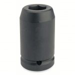 Impact Socket, 1 1/2 inch Drive Size, 3 7/8 inch Socket Size, 6-Point, Deep, Black Oxide