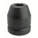 Impact Socket, 1 inch Drive Size, 2 9/16 inch Socket Size, 6-Point, Standard, Black Oxide