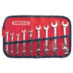Open End Wrench Set, Alloy Steel, Satin, 9 Tools, 7/32 inch to 1/2 inch Range of Head Sizes