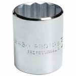 Socket, 1/2 inch Drive Size, 1 3/8 inch Socket Size, 12-Point, Alloy Steel, Standard, Chrome Finish