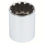 Socket, 1/2 inch Drive Size, 3/4 inch Socket Size, 8-Point, Alloy Steel, Standard, Chrome Finish
