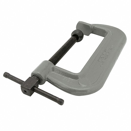 1bwKZ2kurnEU.jpg Extra Heavy Duty Forged Steel C-Clamp, 3 inch Max. Opening, 2 inch Throat Depth, Gray - Image 1