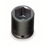 Impact Socket, 3/4 inch Drive Size, 1 1/4 inch Socket Size, 6-Point, Standard, Black Oxide