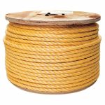 Polypropylene All Purpose General Utility Rope, 1/4Inch dia., Yellow, 600 ft