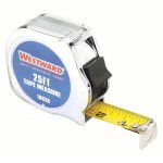 Tape Measure, 25 ft Blade Length, 1 inch Blade Width, in/ft, Closed, ABS Plastic, Steel