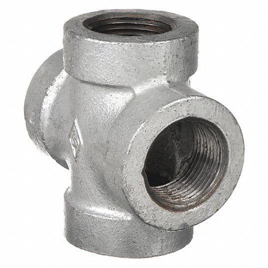 1tCWgda2M7LU.jpg Cross, Malleable Iron, 1 in x 1 in x 1 in x 1 in Pipe Size, NPT x NPT x NPT x NPT - Image 1