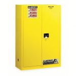 Flammables Safety Cabinet,  45 gal, 43 in x 18 inch x 65 inch, Yellow, Manual Close