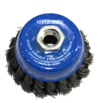 Hyundai Twisted Cup Brush (Material Type: Steel - Diameter (inch): 4 - arbor_hole_mm: 14)
