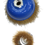 Hyundai Twisted Cup Brush (Material Type: Brass - Diameter (inch): 4 - arbor_hole_mm: 14)