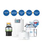 مطحنة مخلفات الطعام 66 مع سخانات المياه الفورية CEX9 وMCX6 وفلتر المياه متعدد المراحل CE_2 وقارورة مياه هدية