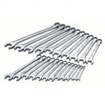Combination Wrench Set, Alloy Steel, Chrome, 15° Head Offset Angle, 23 Tools