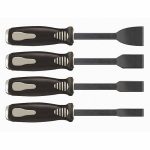 4-Piece Beveled Cold Drummed Carbon Steel Stiff Gasket Scraper Set, 1/2 in, 3/4 in, 1 in, 1 1/2 in B