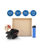 255-Roll up doors of 3,40 meters width in 3 meters high + Aquatower Jumbo Big Blue Single Filter +SCALA2 [ 0.75 HP ] Grundfos Pump + free cover PUMP GUARD