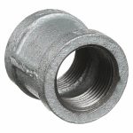 Galvanized Malleable Iron Coupling, 1/4" Pipe Size, FNPT Connection Type