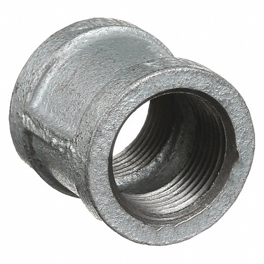 25CF78_AS01.jpg Galvanized Malleable Iron Coupling, 1/4" Pipe Size, FNPT Connection Type - Image 1