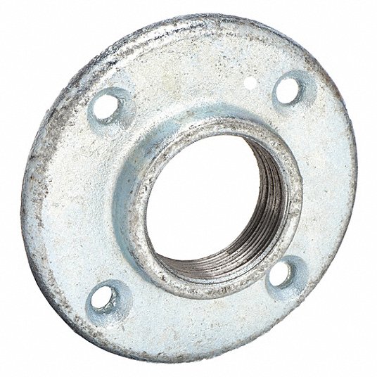 25CG39_AS01.jpg Pipe Flange, Floor Flange, Ductile Iron, 1 1/2 in Pipe Size, 4 1/2 in Flange Outside Dia - Image 1