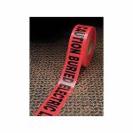 Barricade Marking Tape, Red x 300 ft, Caution Buried Electric Line Below