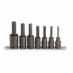 Impact Socket Bit Set, 1/2 inch Drive Size, Alloy Steel, Black Oxide Finish, Number of Pieces 7