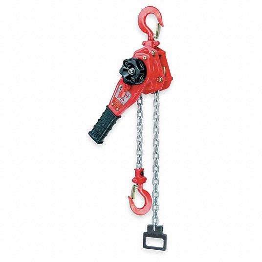 2Z782_AS01.jpg Lever Chain Hoist, 3000 lb Load Capacity, 10 ft Hoist Lift, 1 1/4 in Hook Opening 3YB30 - Image 1