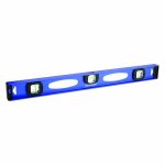 I-Beam Level, 24 inch Lg, 3 Vials, Blue, Aluminum, Nonmagnetic