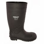 TINGLEY, Rubber Boot, Men's, 10, Knee, Steel Toe Type, PVC, Black, 1 PR