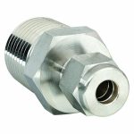 Male Connector, 3/8 in Tube Size, 1/2 in Pipe Size - Pipe Fitting, Metal, 7/8 in Hex Size768L SS 3/8 X 1/2 - Image 2